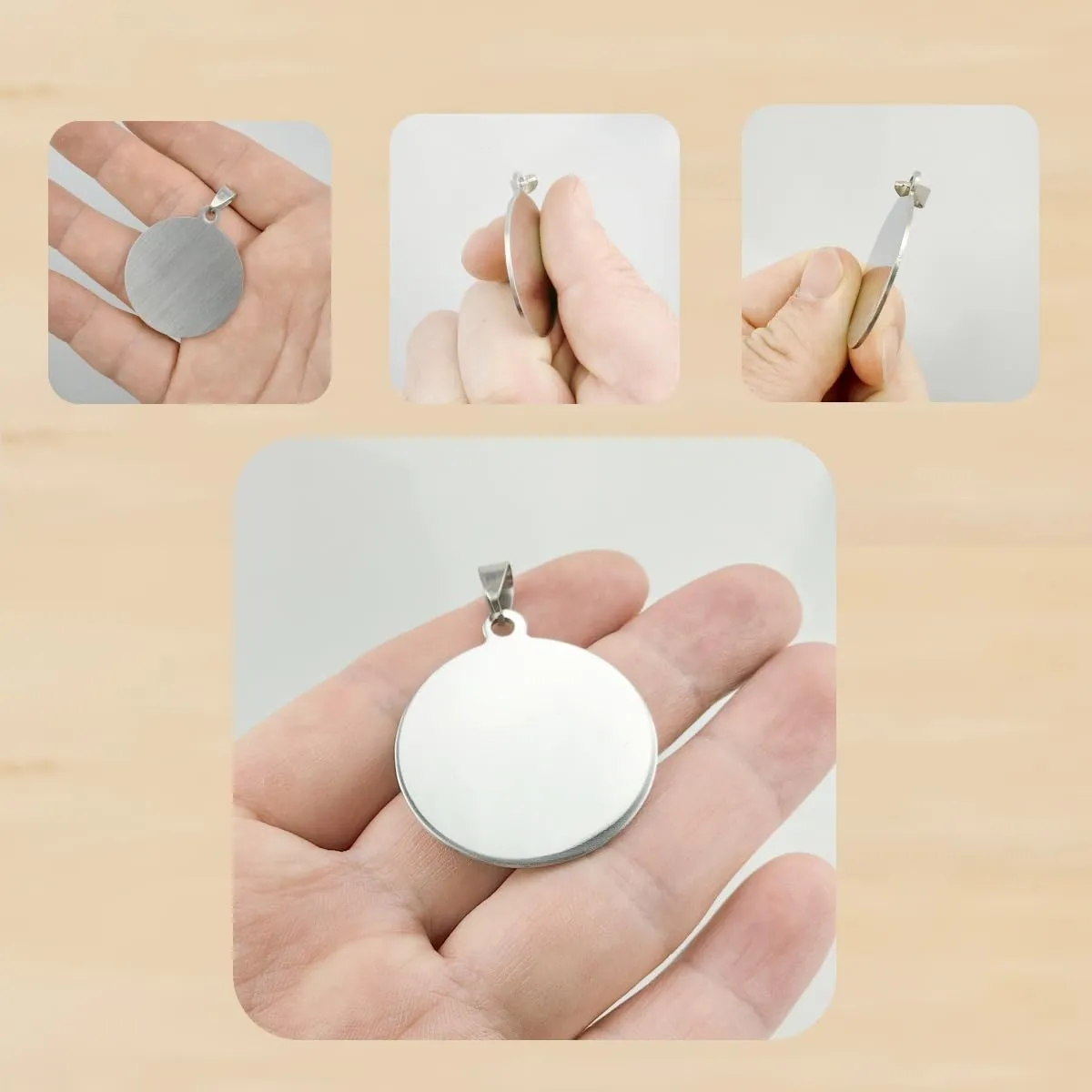 10 Stainless Steel Stamping Blanks Charms Dog Tag Discs Etching Engraving