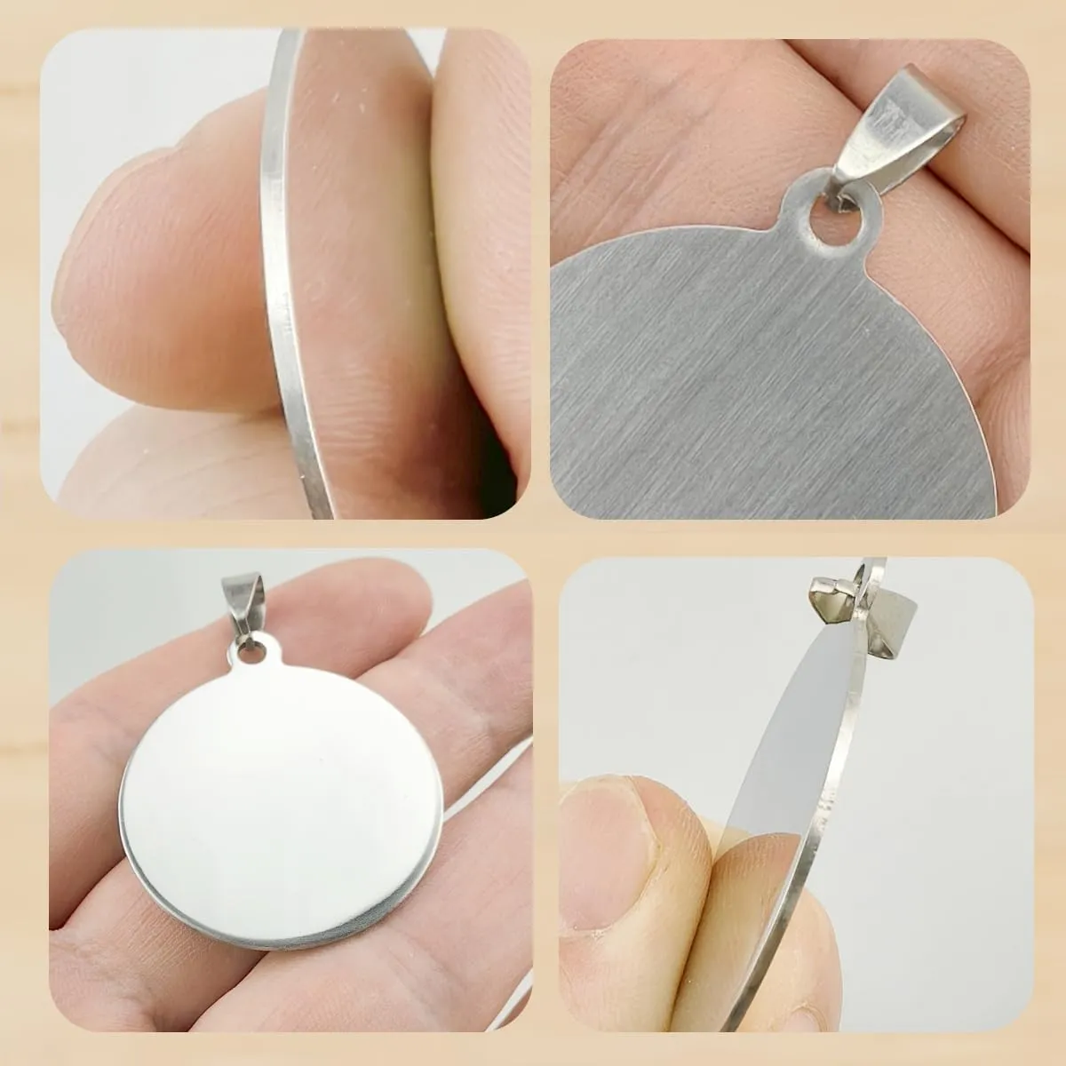 10 Stainless Steel Stamping Blanks Charms Dog Tag Discs Etching Engraving