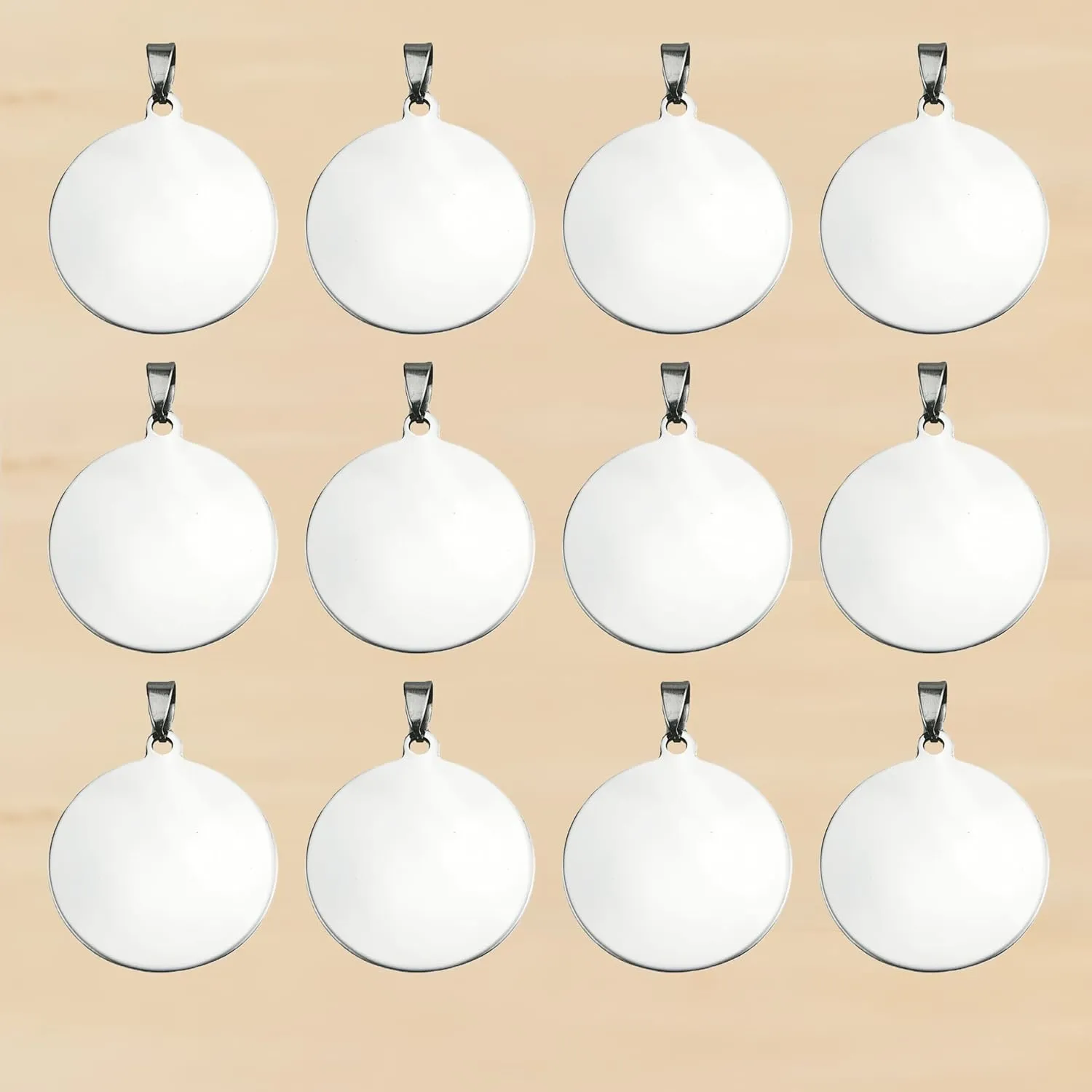 10 Stainless Steel Stamping Blanks Charms Dog Tag Discs Etching Engraving