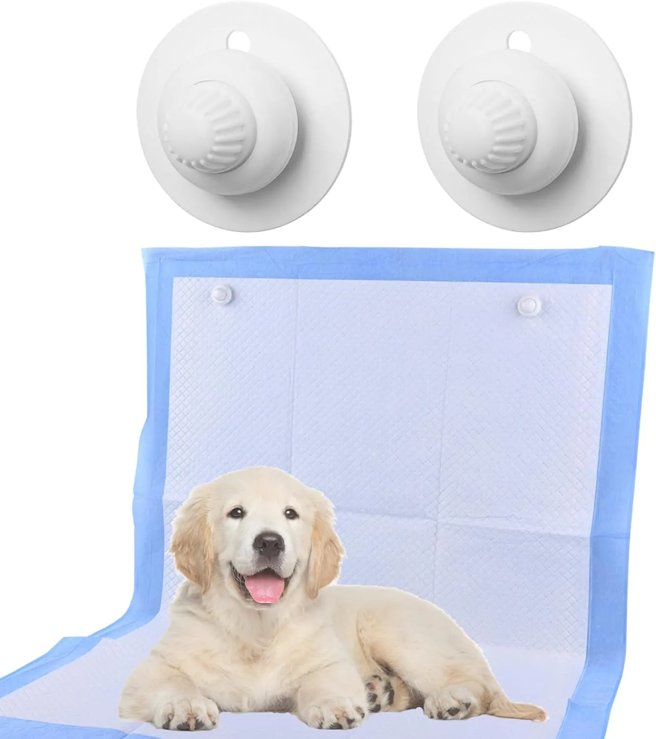 2 Pack Pee Pad Holder for Leg Lifting Dogs, Self Adhesive Wee Wee Pad Clips, Pin in Pad on Wall to Protect from Messing Up Wall, Floor, Furniture, Work for Puppy Urine Training