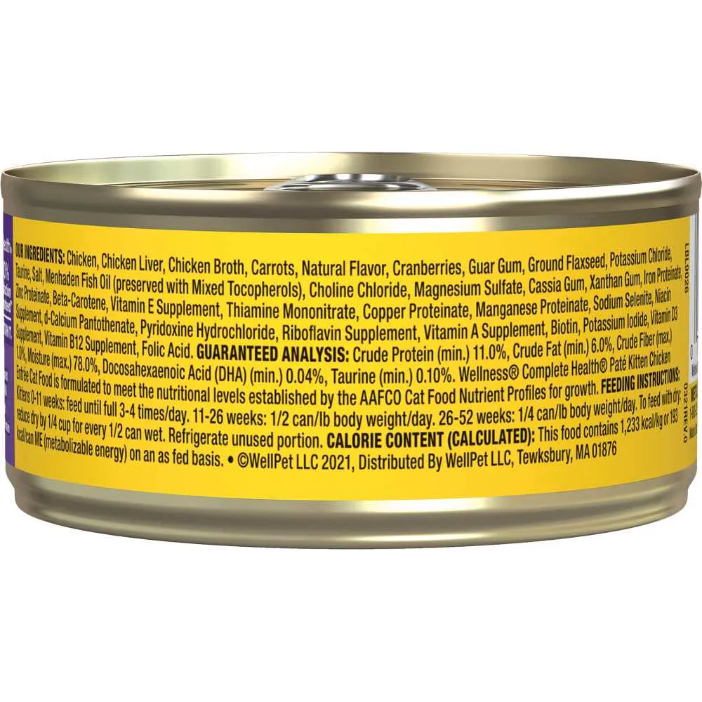 20% OFF: Wellness Complete Health Chicken Pate Grain-Free Kitten Canned Cat Food 5.5oz