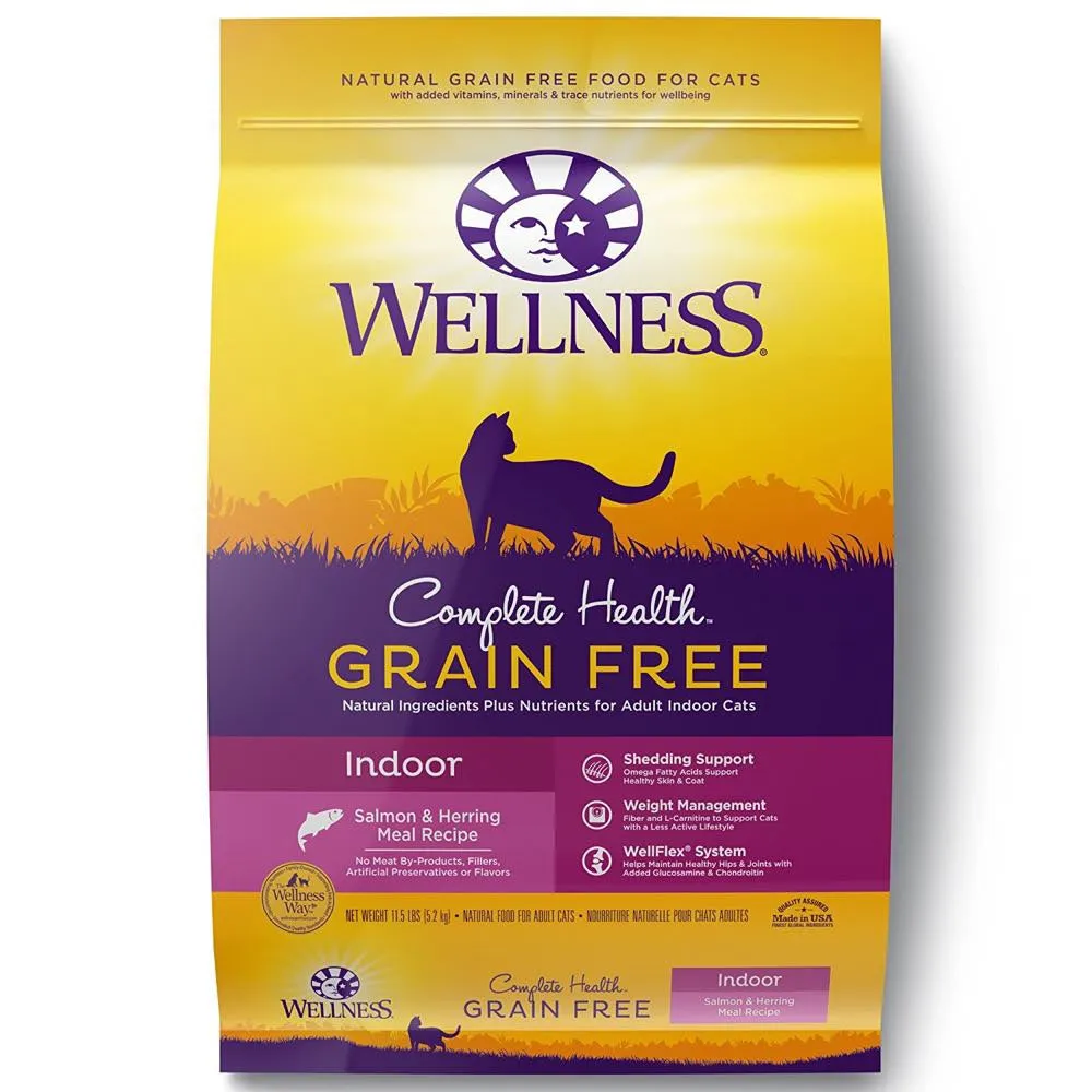 20% OFF: Wellness Complete Health Grain Free Indoor Salmon & Herring Adult Dry Cat Food 11.5lb
