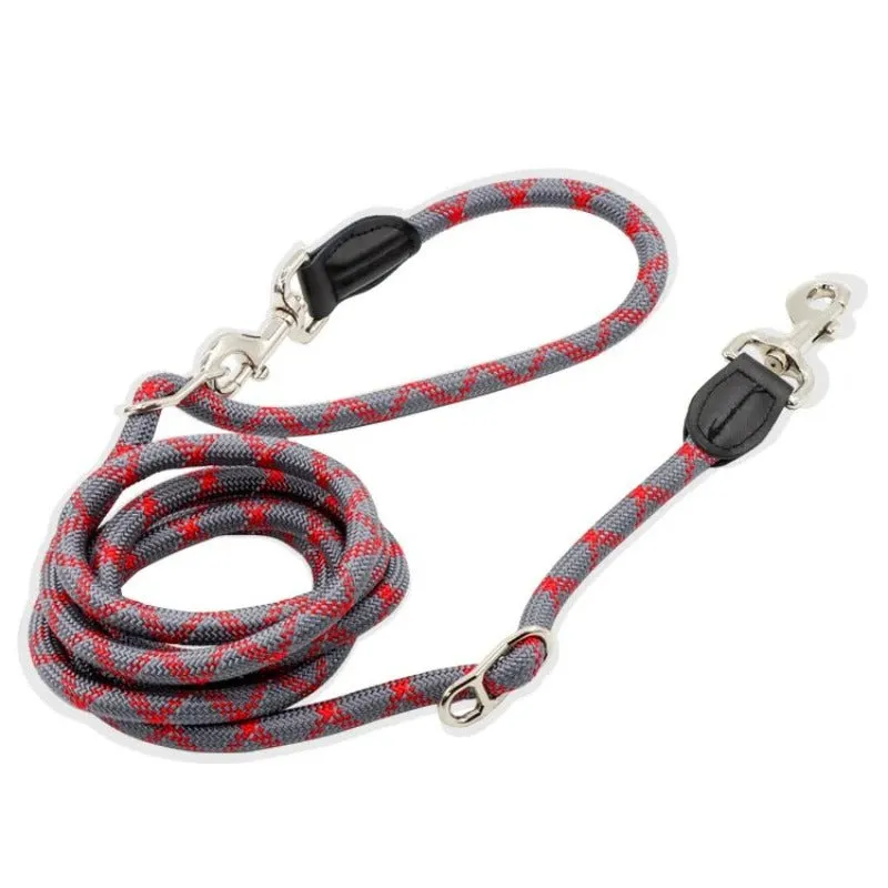 2.6M Hands Free Dog Slip Leash Multifunctional Dog Training Leads Nylon Double Leash