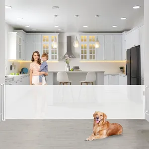 90 Inch Extra Wide Baby Gate for Large Openings Retractable Gates for Doorways Long Baby Gates Indoor Pet Gates for Dogs Extra Wide Dog Gates for The House, White