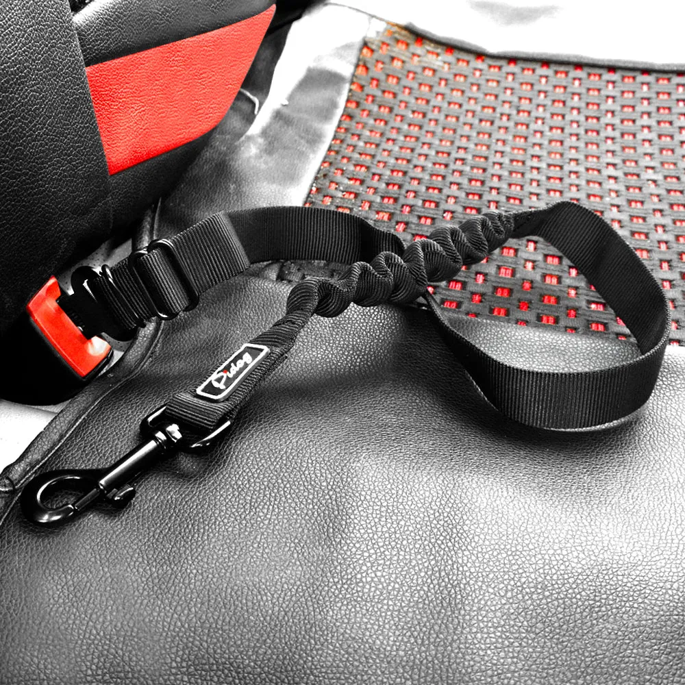 Adjustable Pet Seat Belt - Safety Leads Vehicle Seat-belt Harness with Elastic Bungee Leash