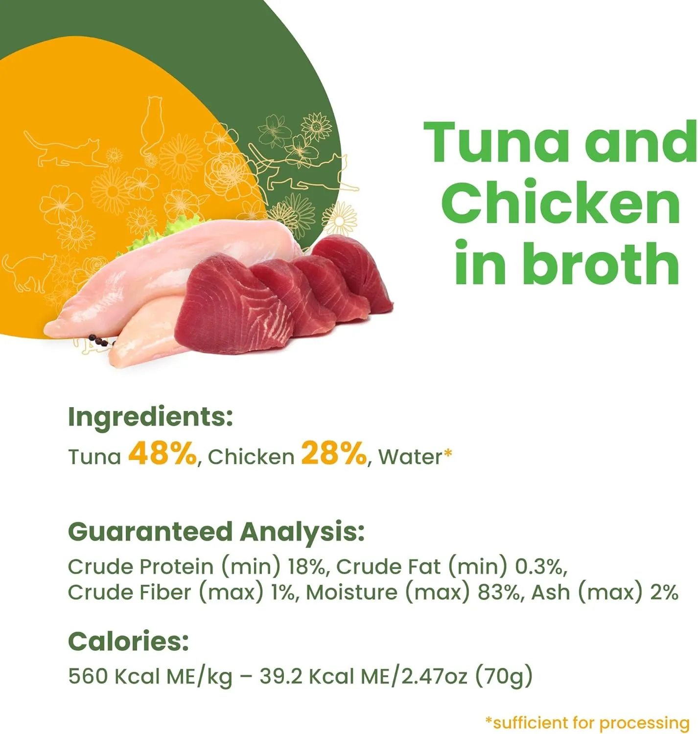 almo nature HQS Natural Wet Cat Food Tuna and Chicken in Broth 2.47 oz (Pack of 24)