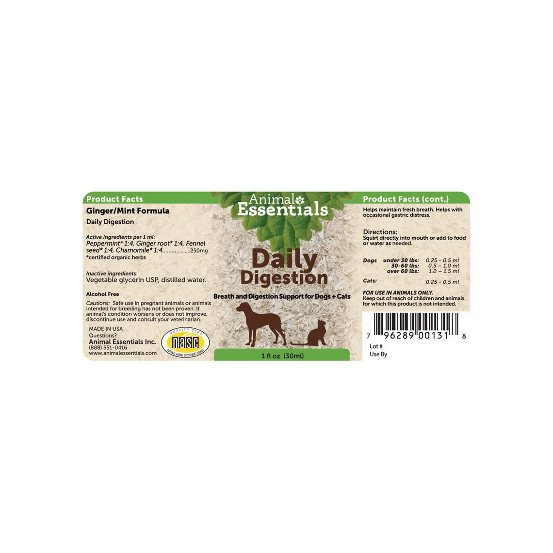 Animal Essentials Daily Digestion & Breath Support for Dogs & Cats