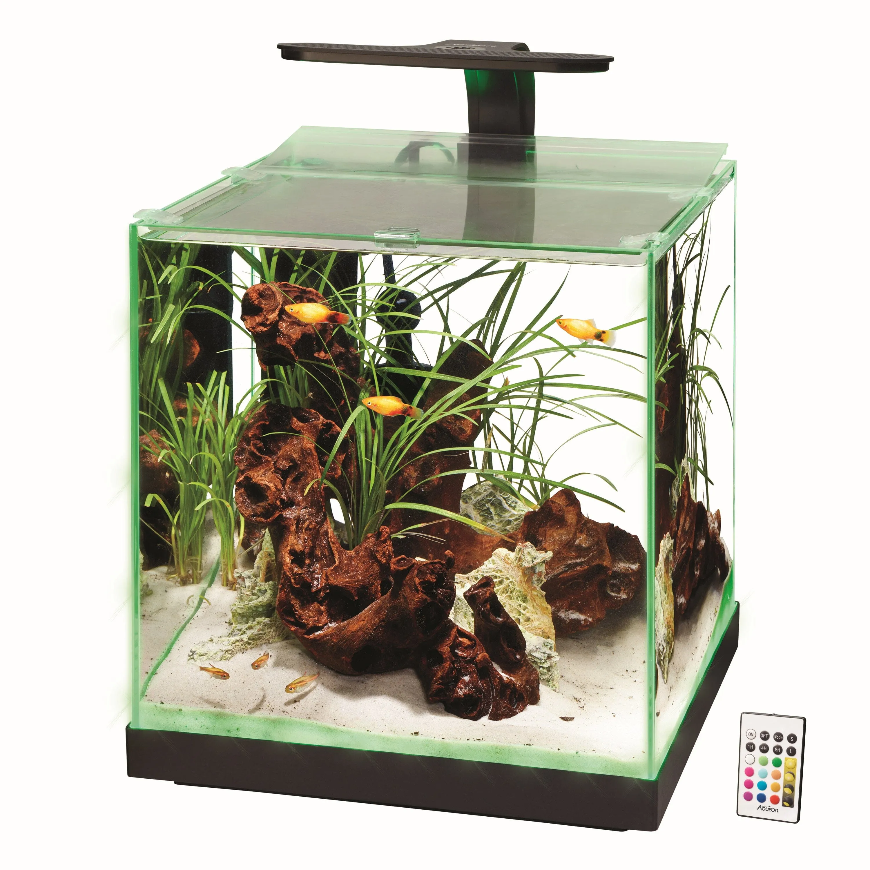Aqueon Edgelit Rimless Cube Glass Aquariums - 6 gal