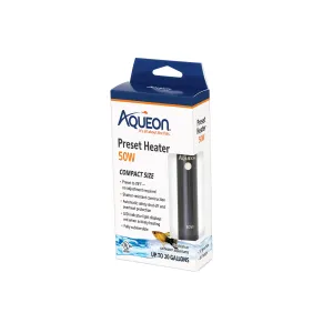 Aqueon Preset Aquarium Heater - Black - Up To 20 gal - 50 W