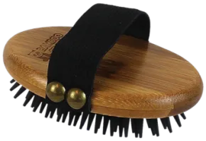 Bamboo Groom Curry Brush With Rubber Bristles