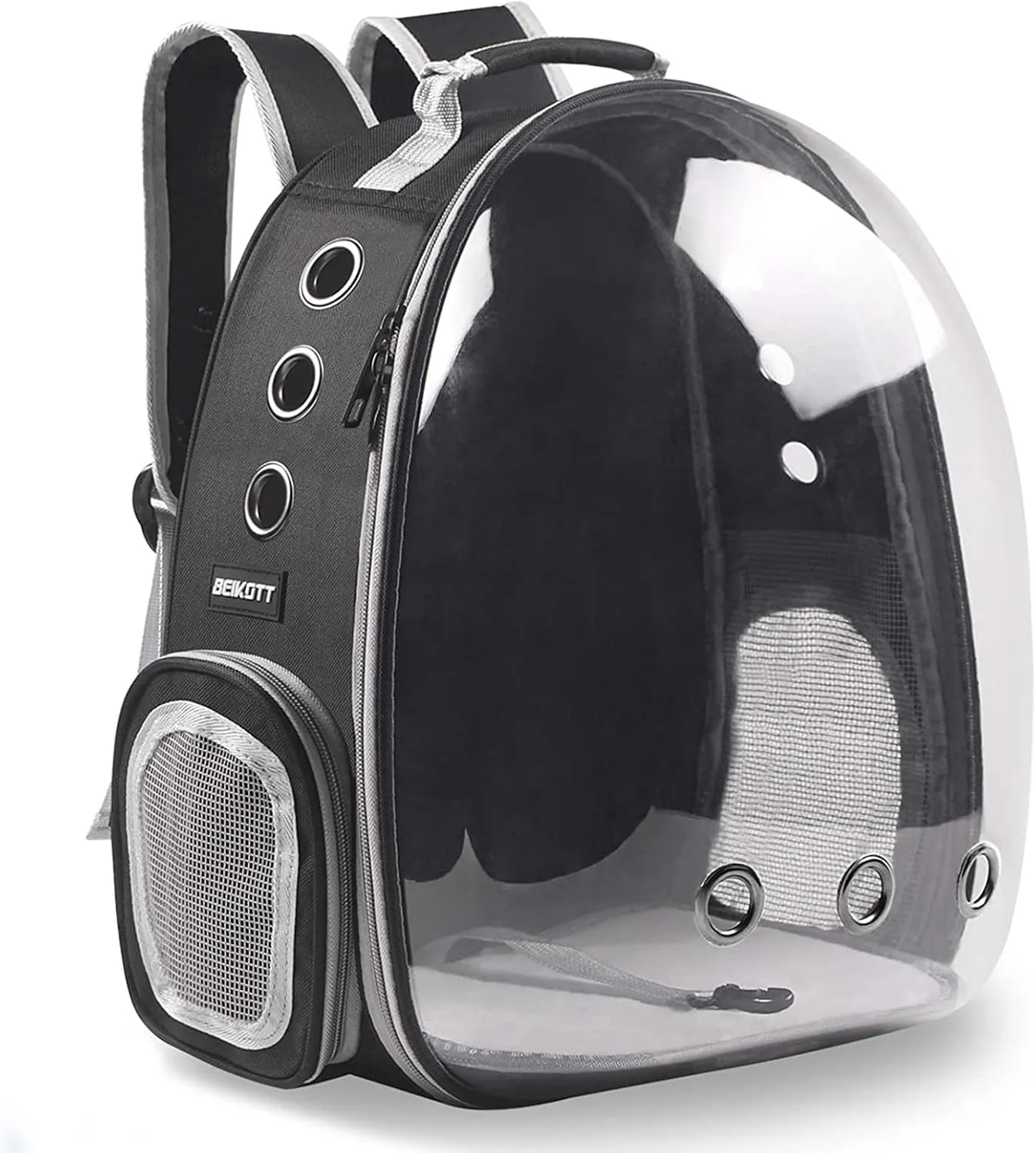 Cat Backpack Carriers, Dog Backpack, Pet Backpack for Small Cats Puppies Dogs Bunny, Airline-Approved Ventilate Transparent Bubble Backpack for Travel and Outdoor(Black)