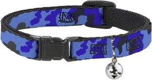 Cat Collar Breakaway Camo Blue 8 to 12 Inches 0.5 Inch Wide