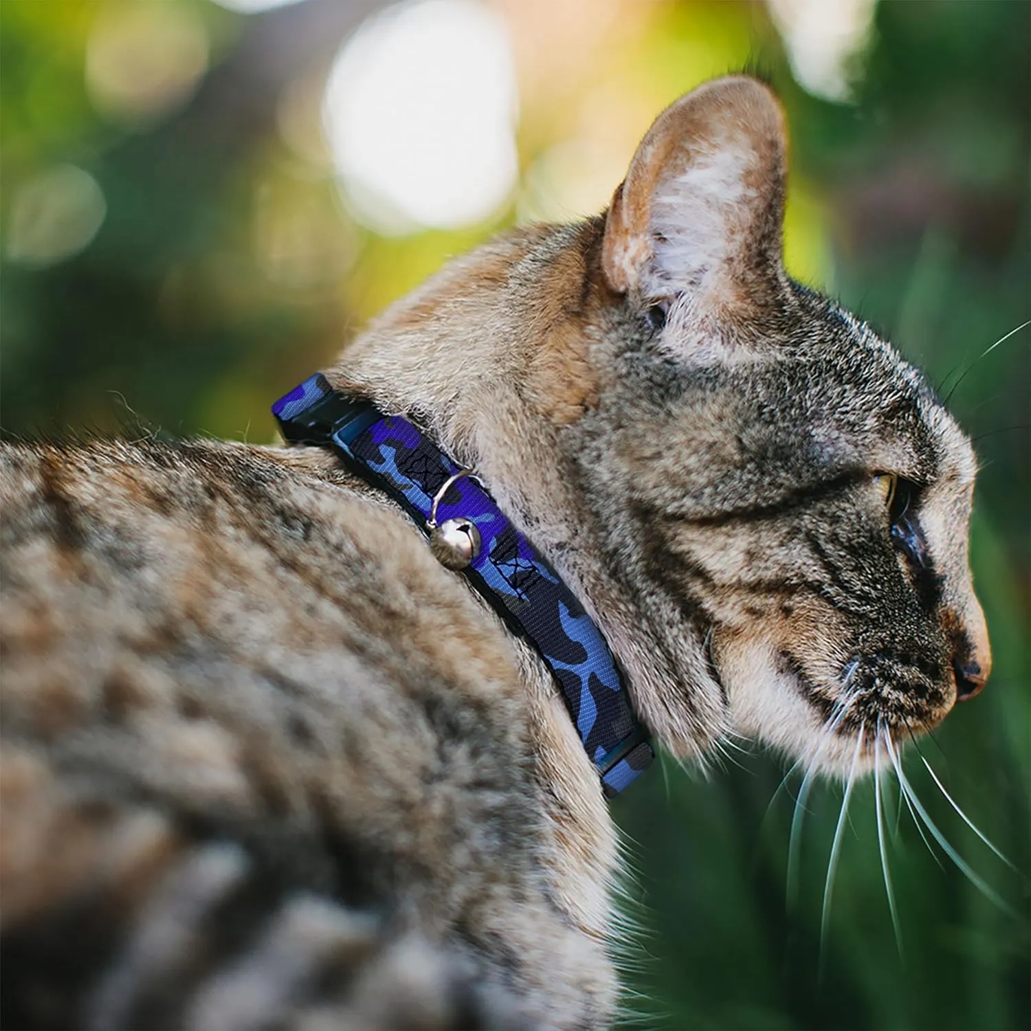 Cat Collar Breakaway Camo Blue 8 to 12 Inches 0.5 Inch Wide