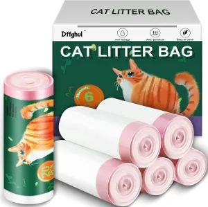 Cat Litter Box Liners,Kitty Litter Bags Liners 120 pk,21.6x11.8,Unscented Drawstrings Thick Cat Litter Liners,Disposable Litter Box Bags,Leak Proof Cat Liners For Litter Box