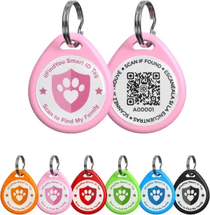 Cat Tags Personalized Small, QR Code Cat Name Tag for Cat Kitten Collar, Cat Tracker Scan Location Alerts, Pink S