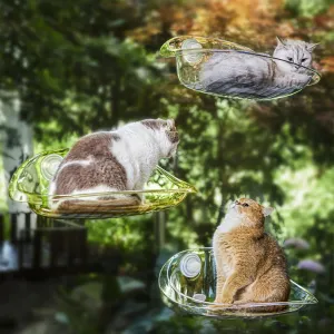 Cat window perchTransparent Cat Hammock Bed, Window Suction Cup Hanging Cat Sleeping Bed, Cat Wall Rack Cat Sunbathing Platform Cat Beds for Indoor