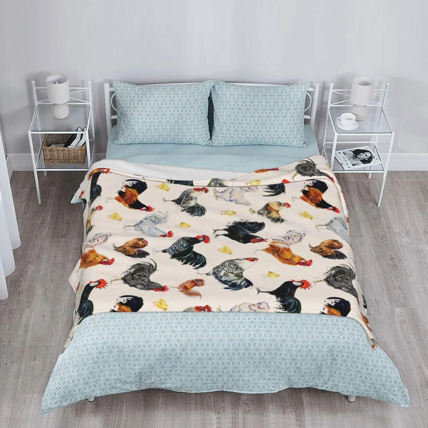 Chicken Blanket Super Soft Fleece Throw Blanket Warm and Cozy Lightweight Bed Blanket for Couch, Sofa, Camping, and Travel All Season Blankets Gifts 50"x40"