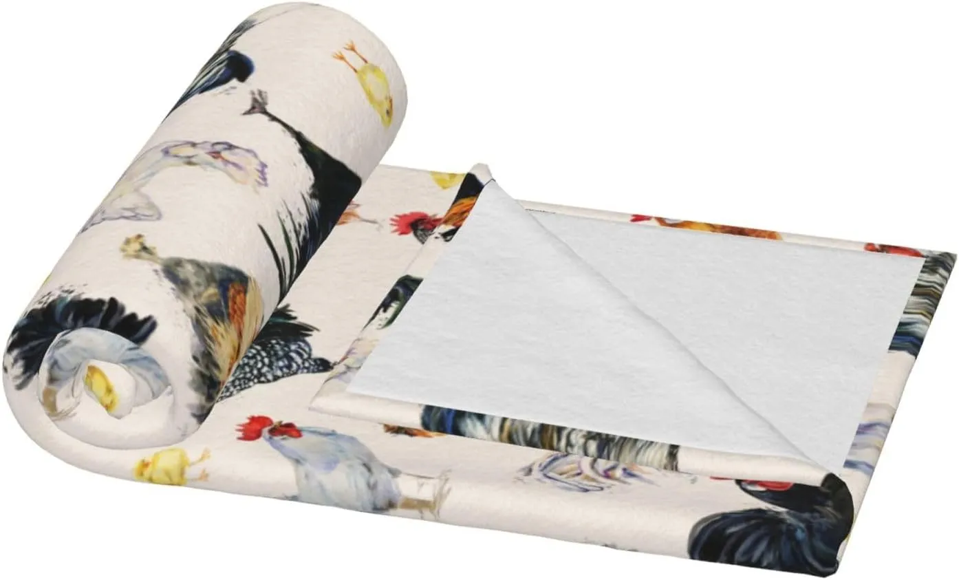 Chicken Blanket Super Soft Fleece Throw Blanket Warm and Cozy Lightweight Bed Blanket for Couch, Sofa, Camping, and Travel All Season Blankets Gifts 50"x40"