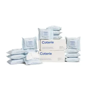 Coterie Baby Travel Wipes, 16 Pack, 288 Unscented Wipes, 99% Purified Water, Plastic-Free & Plant Derived Fibers, Fragrance Free Hypoallergenic Sensitive Skin Baby Essentials, Clean Ingredients