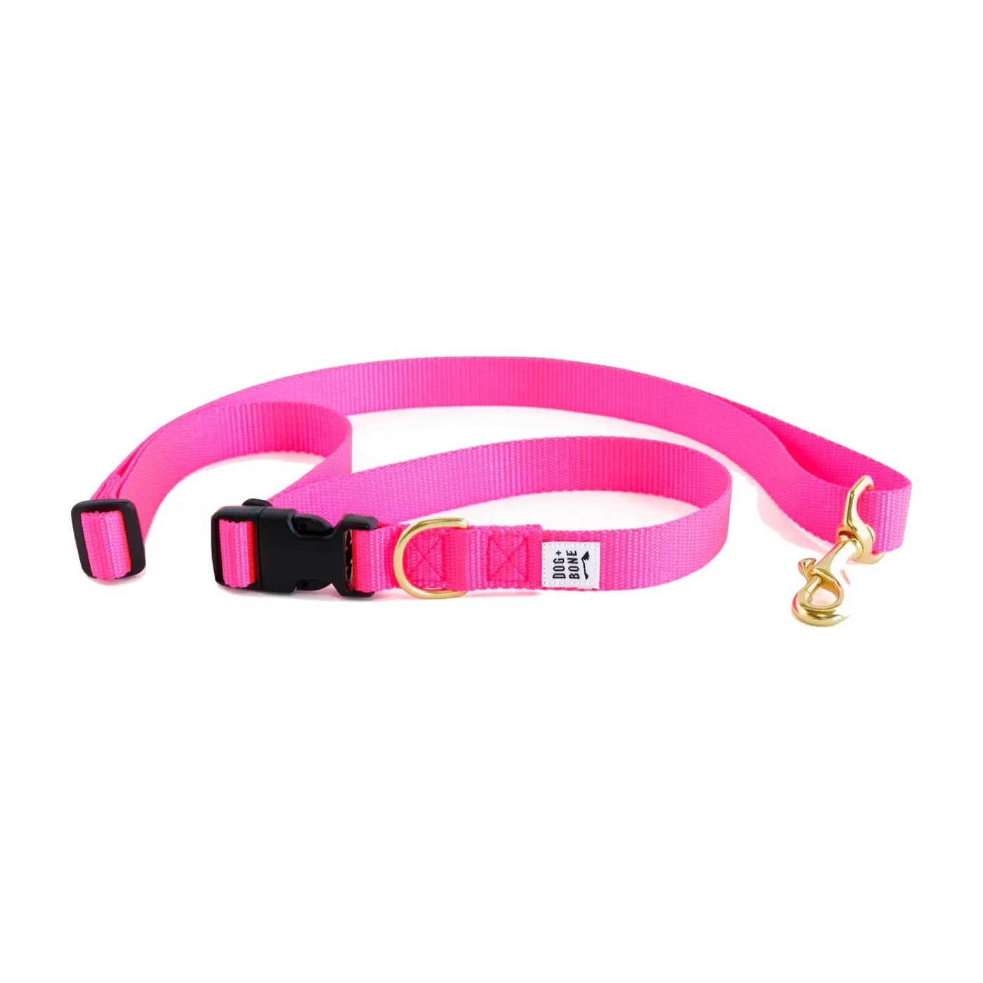 Dog Bone Adjustable Leash 3-6ft, Hand Held/ Hands Free, Pink