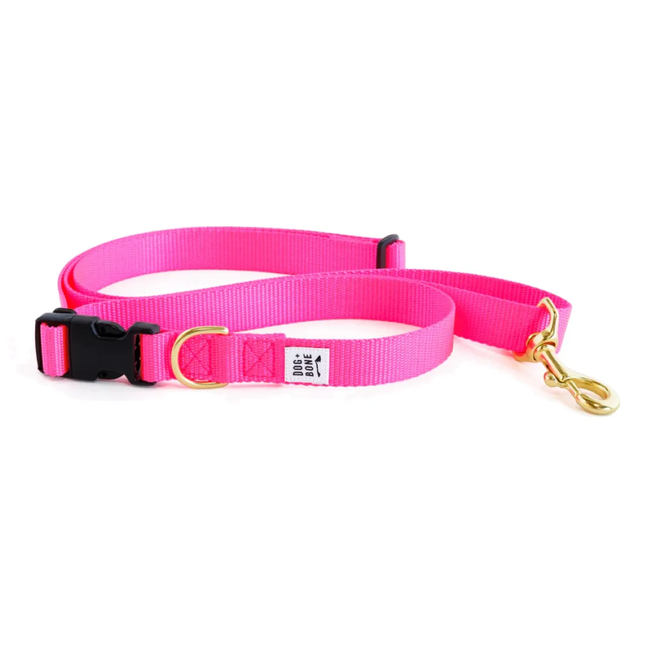 Dog Bone Adjustable Leash 3-6ft, Hand Held/ Hands Free, Pink