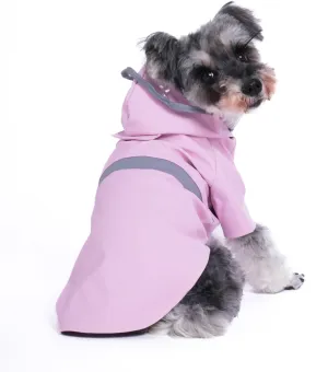 Dog Raincoat, Dog Rain,Water and Snow Proof Jacket with Hood, Leash Hole and Reflective Strap, Lightweight Puppy Clothes, Stylish Streetwear Outfit for Small Medium Dogs (Pink,XL)