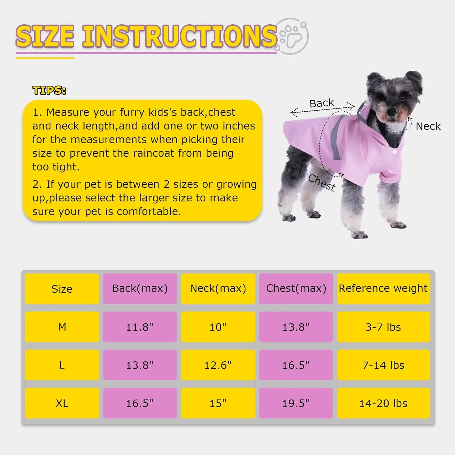 Dog Raincoat, Dog Rain,Water and Snow Proof Jacket with Hood, Leash Hole and Reflective Strap, Lightweight Puppy Clothes, Stylish Streetwear Outfit for Small Medium Dogs (Pink,XL)
