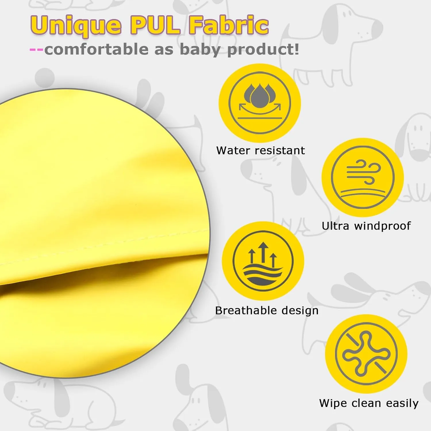Dog Raincoat, Dog Rain,Water and Snow Proof Jacket with Hood, Leash Hole and Reflective Strap, Lightweight Puppy Clothes, Stylish Streetwear Outfit for Small Medium Dogs (Yellow,XL)