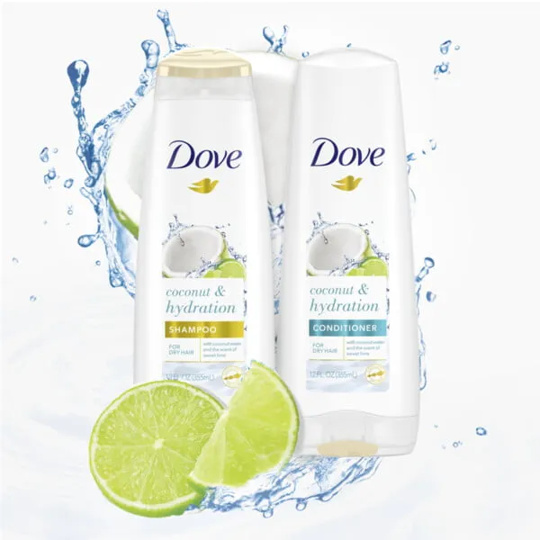 Dove Nourishing Secrets Coconut & Hydration Shampoo and Conditioner, 12 oz, 2 count