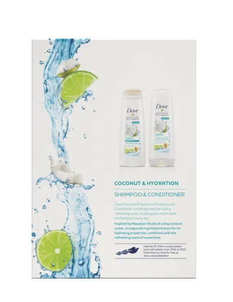 Dove Nourishing Secrets Coconut & Hydration Shampoo and Conditioner, 12 oz, 2 count