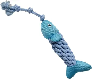 Fish Dog Toy with Rope - Fun for Some Small, Medium, and Large Breeds - Squeaky Playtime by HappyDoggys