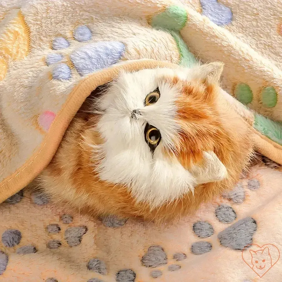 Flannel Paw Print Cat Blanket – Soft, Warm, and Fur-Free Universal Pet Blanket