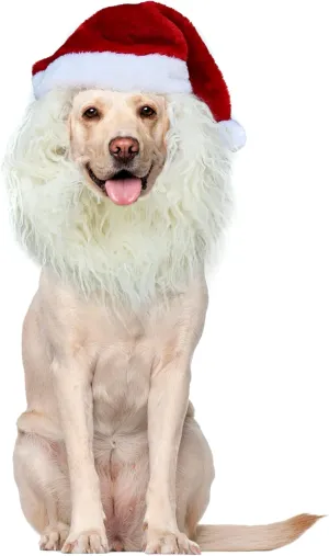 Funny Reindeer Moose Dog Costume - Cute Furry Pet Wig for Halloween & Christmas - Santa Claus Pet Clothing Accessory (Size L)