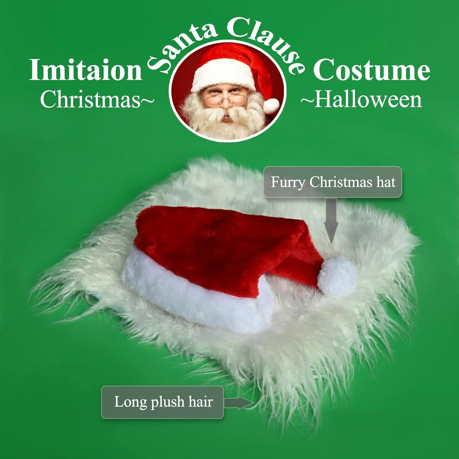 Funny Reindeer Moose Dog Costume - Cute Furry Pet Wig for Halloween & Christmas - Santa Claus Pet Clothing Accessory (Size L)