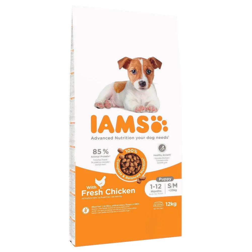 Iams For Vitality Puppy & Junior Small & Medium - Dry Dog Food - 12 Kg