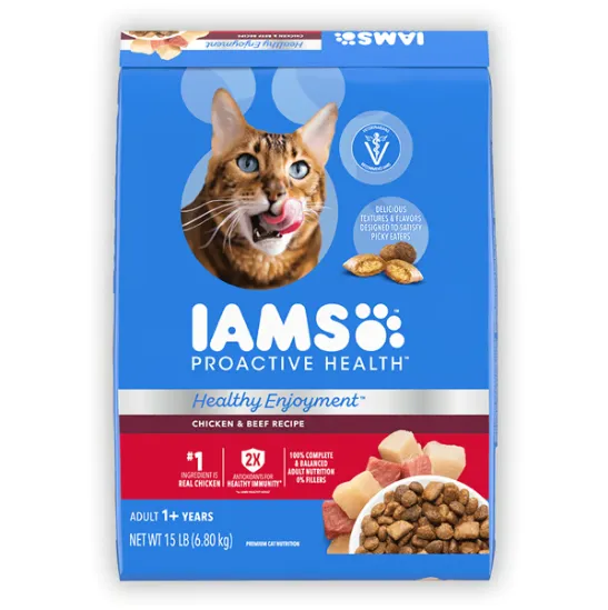Iams Healthy Enoyment Adult Chicken & Beef Dry Cat Food