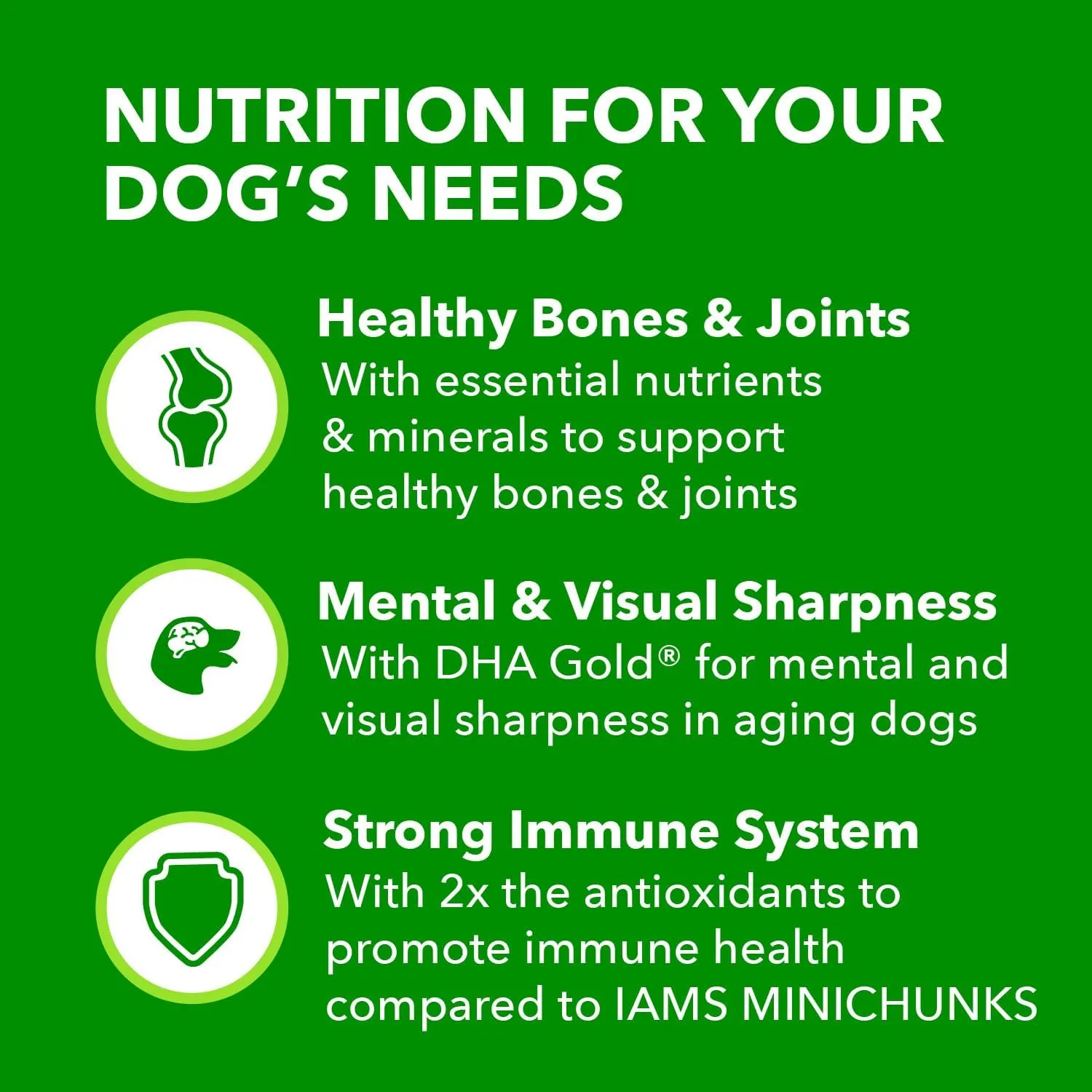 IAMS Proactive Health Healthy Aging Adult Dry Dog Food for Mature and Senior Dogs with Real Chicken, 7 lb. Bag