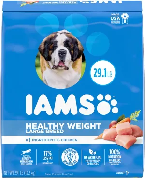 Iams ProActive Weight Management Mature Adult and Senior Large Breed Dry Dog Food - 29.1 lb Bag