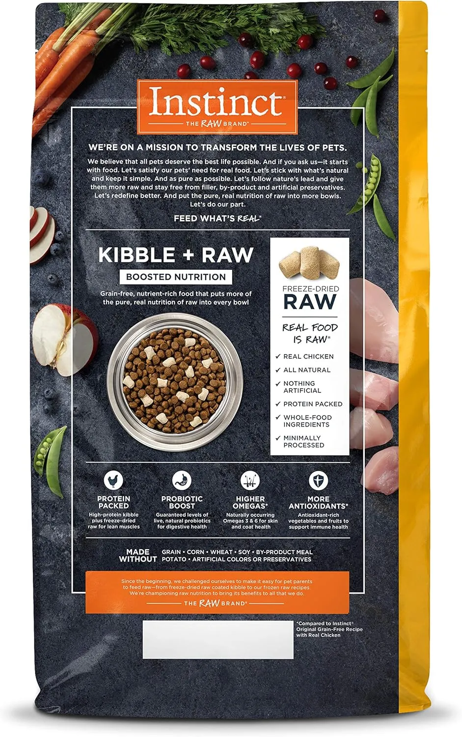 Instinct Raw Boost, Natural Dry Dog Food with Freeze Dried Pieces, High Protein, Grain Free Recipe - Real Chicken, 10 lb. Bag