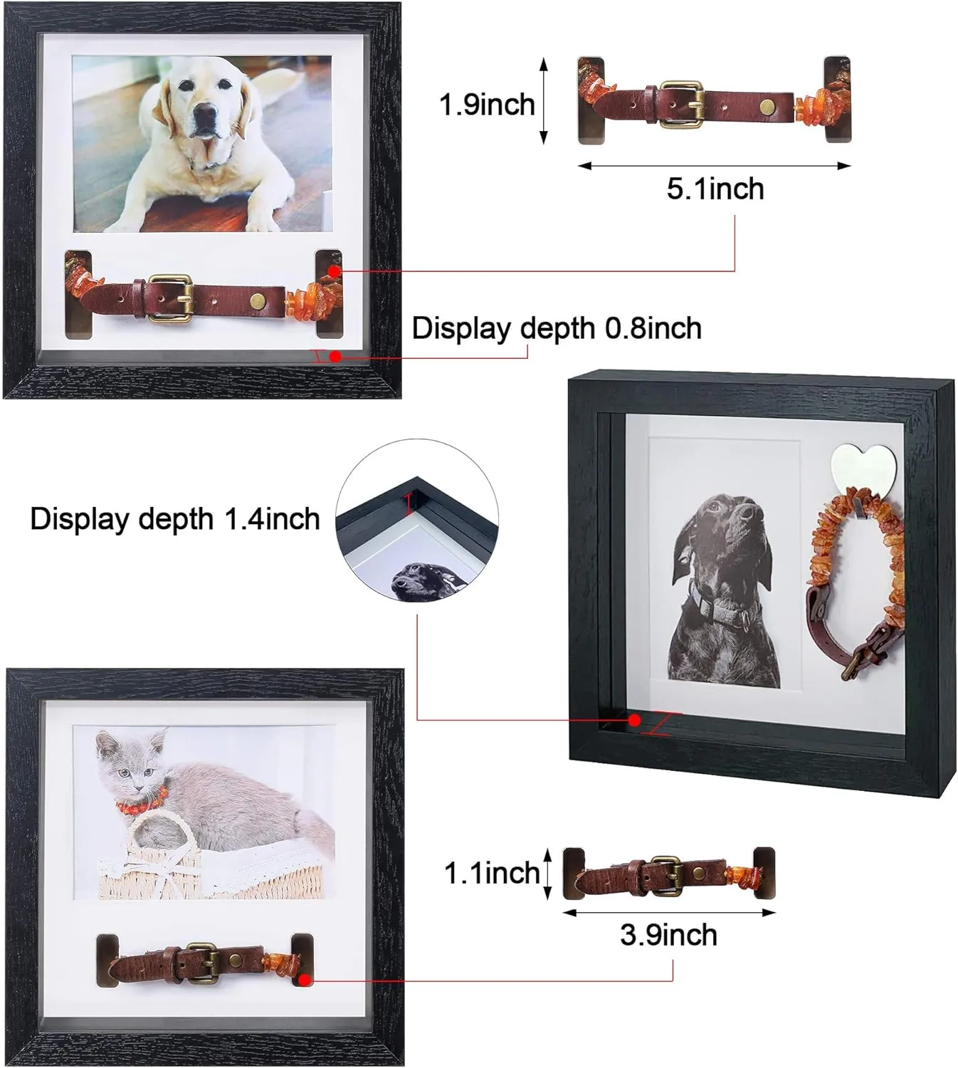 KCRasan Pet Picture Frame Memorial - Dog Memorial Sentiment Frame for Loss of Dog Gifts - Pet Collar Frame Remembrance Sympathy Dog or Cat Tribute Keepsake