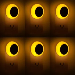 KINUR 6 Pack Amber Night Light, LED Night Lights Plug into Wall with Dusk to Dawn sensors, Plug in Night Lights for Kids Room, Bedroom, Bathroom, Baby Nursery,Stair Lights, Hallway Light