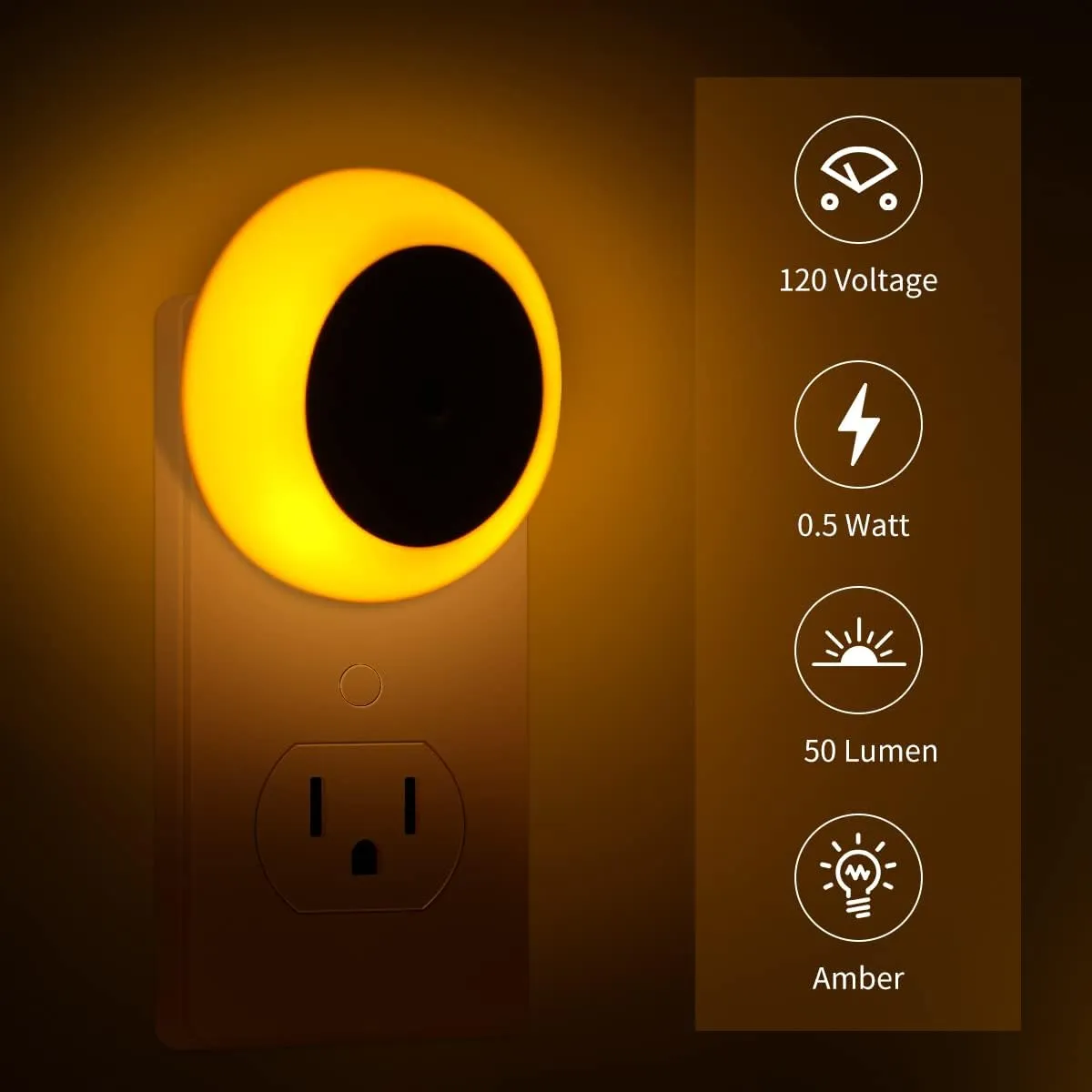 KINUR 6 Pack Amber Night Light, LED Night Lights Plug into Wall with Dusk to Dawn sensors, Plug in Night Lights for Kids Room, Bedroom, Bathroom, Baby Nursery,Stair Lights, Hallway Light