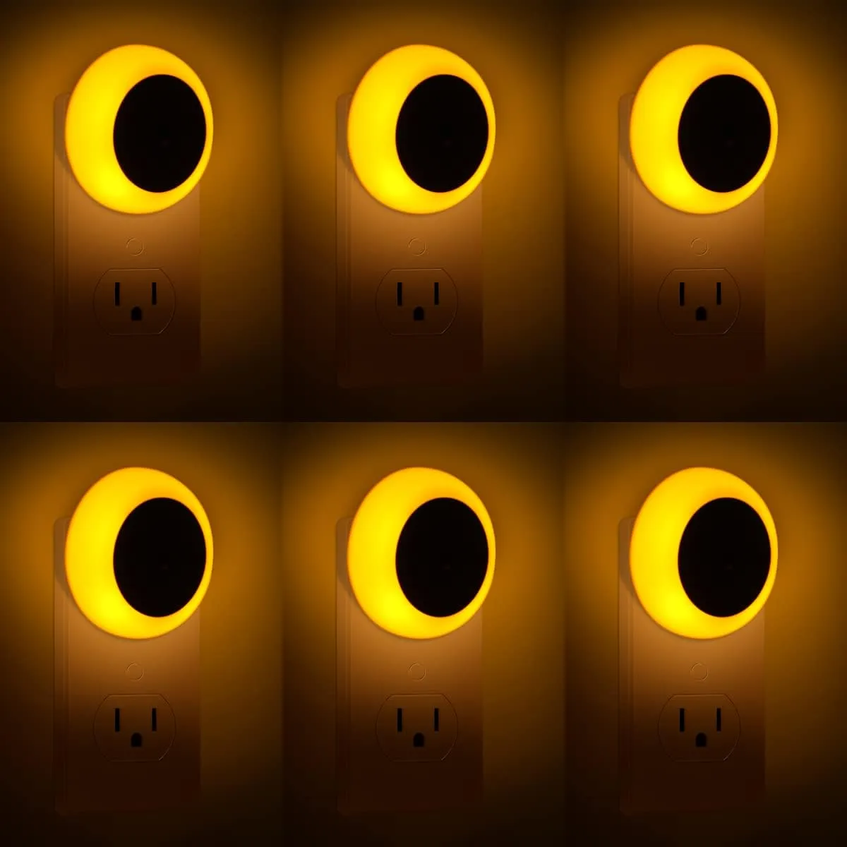 KINUR 6 Pack Amber Night Light, LED Night Lights Plug into Wall with Dusk to Dawn sensors, Plug in Night Lights for Kids Room, Bedroom, Bathroom, Baby Nursery,Stair Lights, Hallway Light