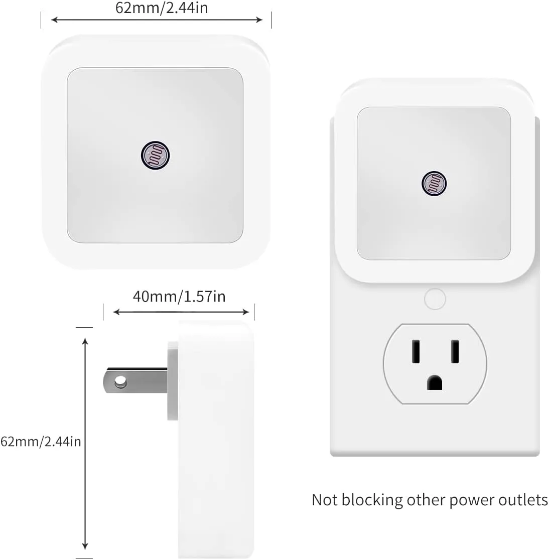 KINUR 6 Pack Night Light, LED Night Lights Plug into Wall with Dusk to Dawn sensors, Plug in Night Lights for Kids Room, Bedroom, Bathroom, Baby Nursery,Stair Lights, Hallway Light, Amber Color