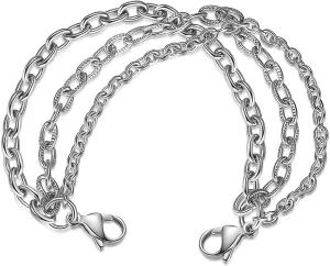 LinnaLove Stainless Steel Interchangeable Chain for Medical Alert id Bracelets for Women and Men