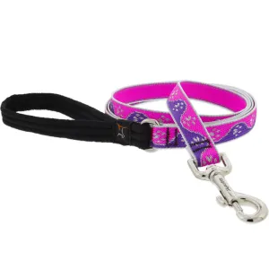 LUPINE High Lights Reflective Dog Leash 3/4" Width 4' Length Pink Paws