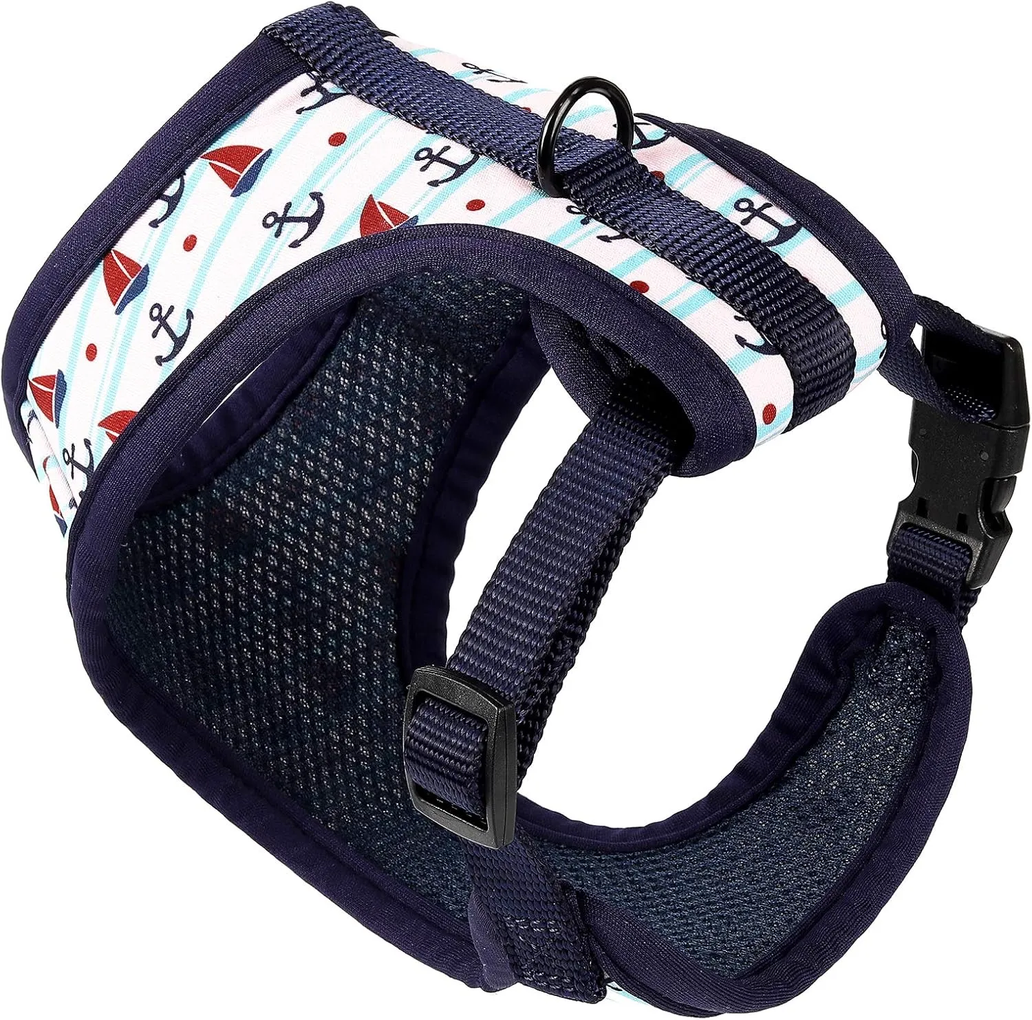 Mile High Life Step in Dog Harness for Small Dogs No Pull, Easy Get on Air Mesh Vest Harness, Adjustable Easy Closures Both Neck and Chest (White, L Chest 21.6"-43.2")