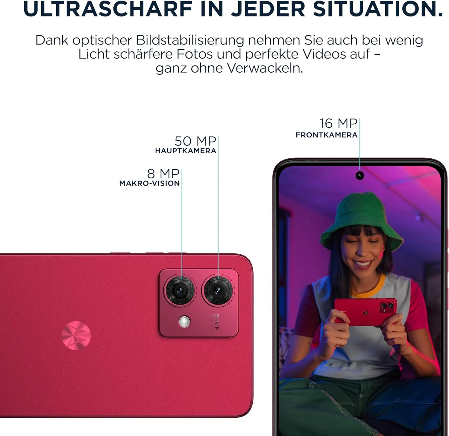 Motorola G84 5G - 12GB RAM, 256GB Storage, Viva Magenta