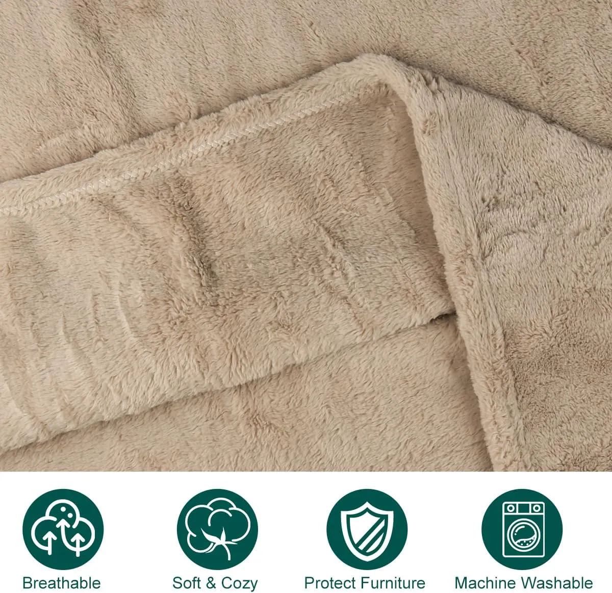 Onarway Dog Blanket Washable for Puppy: 4 Packs Dog Blankets 40x28 - Fluffy Soft Small Throw for Cat Puppy Kitten Dogs - Fleece Pet Blankets for Bed Sofa Car and Indoor - Khaki