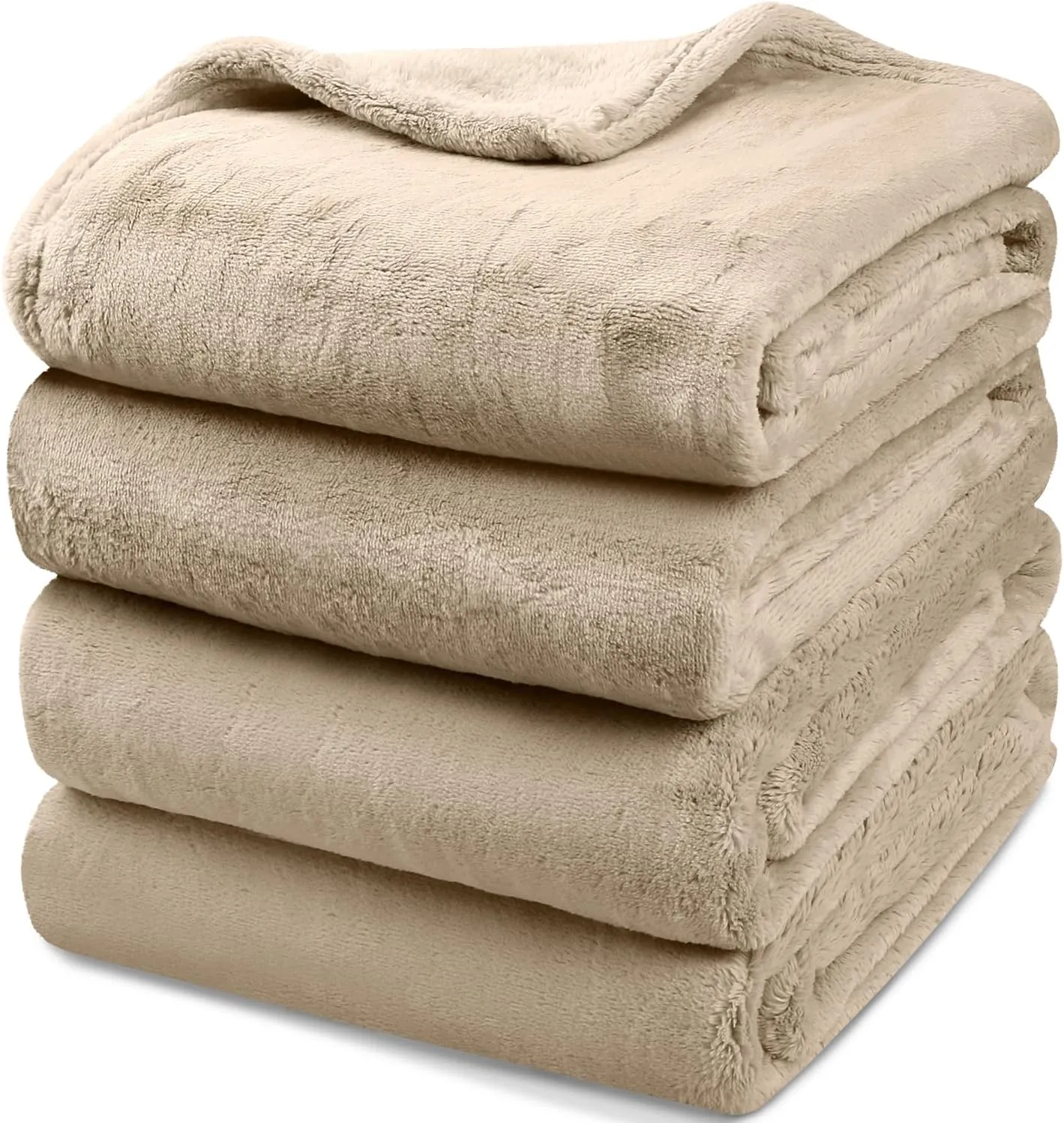 Onarway Dog Blanket Washable for Puppy: 4 Packs Dog Blankets 40x28 - Fluffy Soft Small Throw for Cat Puppy Kitten Dogs - Fleece Pet Blankets for Bed Sofa Car and Indoor - Khaki